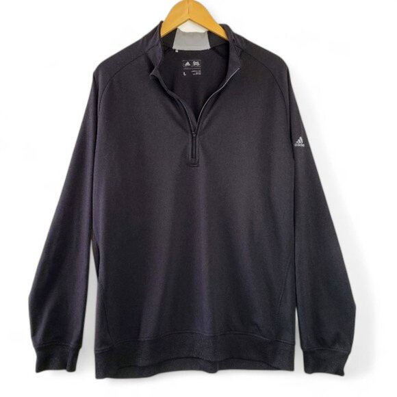 Adidas Cardigan Golf Sweater Men's Quarter Zip Dark Grey Activewear Outdoor L - Picture 1 of 5